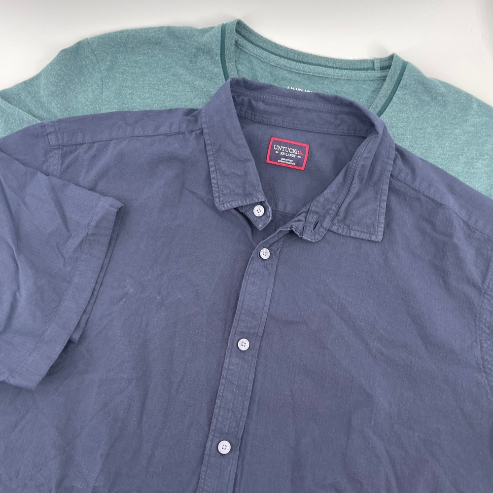 BUNDLE UNTUCKit XX-Large Short Sleeve Button Up Shirt & Long Sleeve T-Shirt